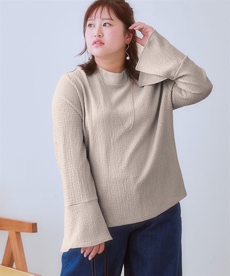 LGB ベルスリーブ ロンT カットソー ニッセン（nissen） Tシャツ カットソー レディース ベルスリーブ楊柳