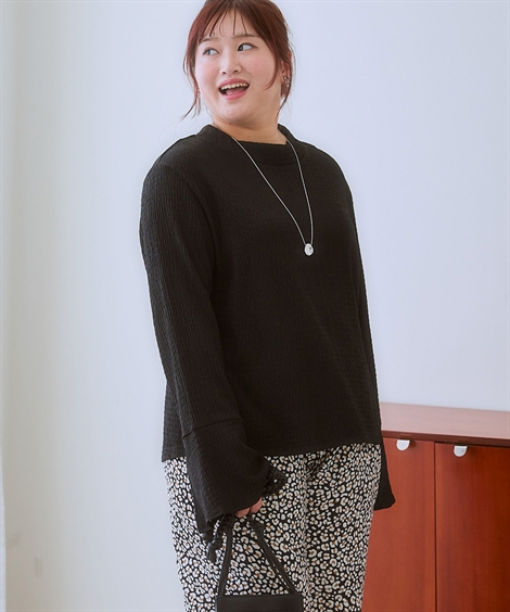 ニッセン（nissen） Tシャツ カットソー レディース ベルスリーブ楊柳