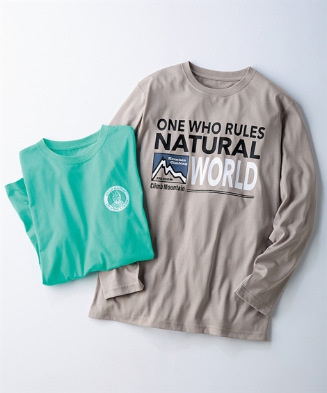 ニッセン（nissen） Tシャツ カットソー メンズ プリント 長袖 2枚組 