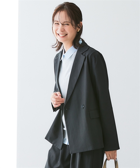 ✨️未使用に近い✨️ ダークグレー ジレ　ノースリーブジャケットウール100% ニッセン（nissen） ジャケット アウター レディース 落ち感ドレープ