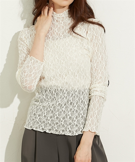 美品　CHANEL　レーストップス　カットソー　オリジナルインナー付 ニッセン（nissen） Tシャツ カットソー レディース ストレッチ レース