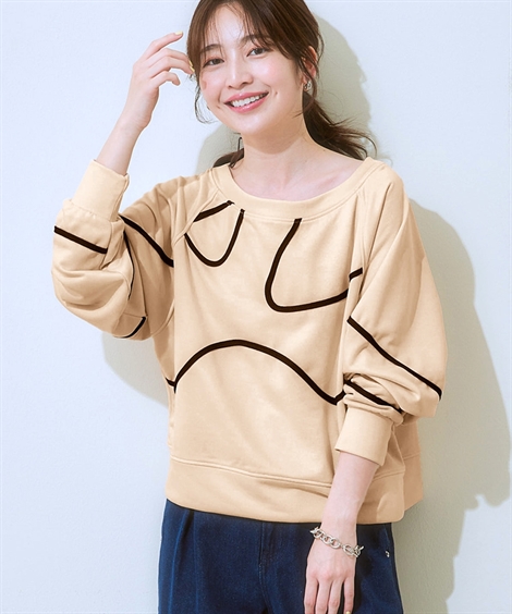 ニッセン（nissen） Tシャツ カットソー レディース コード刺しゅう