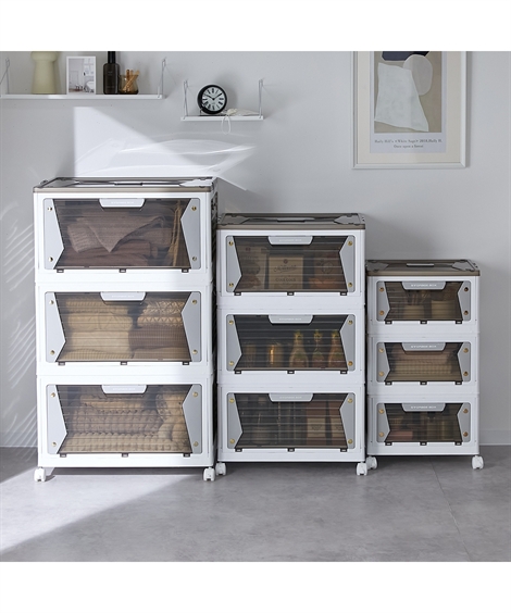 ニッセン（nissen） 収納 5面開閉 折りたたみ ボックス キャスター付き