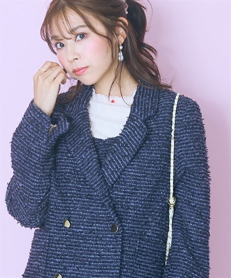 ニッセン（nissen） ジャケット アウター レディース ツイード調ダブル