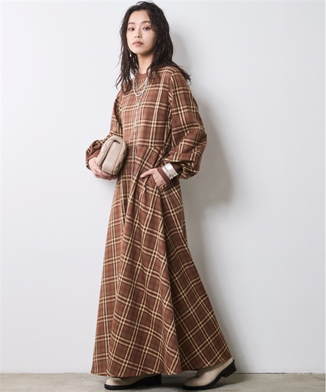 ニッセン（nissen） ワンピース ロング マキシ レディース チェック