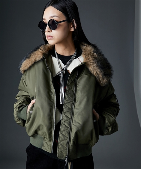 ニッセン（nissen） アウター レディース フェイクファー カラー 付MA