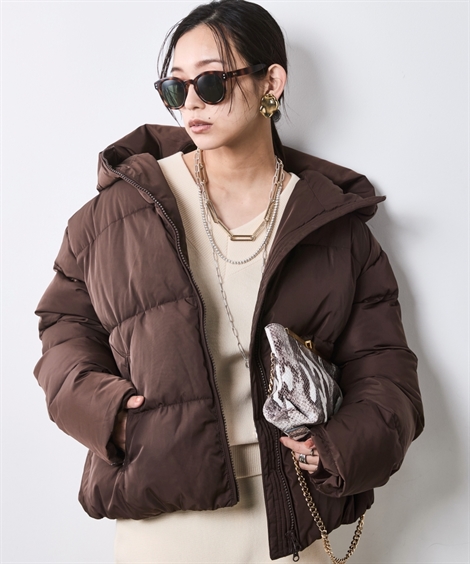 アウター レディース 中綿ファイバーダウンフーディ ブルゾン シックスタイル 冬 | M〜5L | ニッセン nissen ニッセン（nissen） アウター レディース 中綿ファイバーダウン