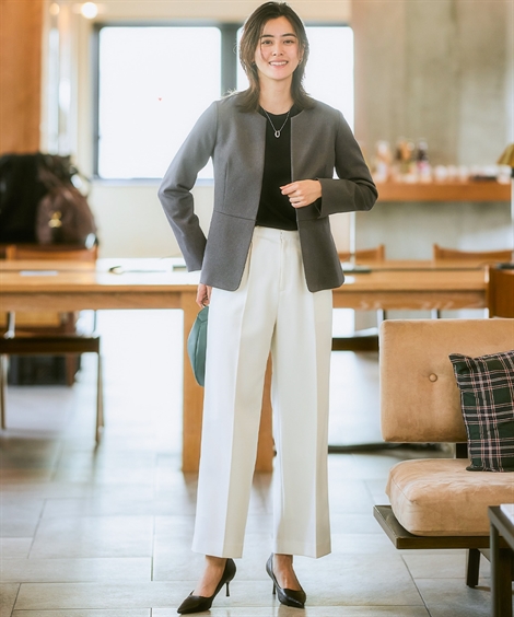 ニッセン（nissen） スーツ レディース ペプラム ジャケット パンツ