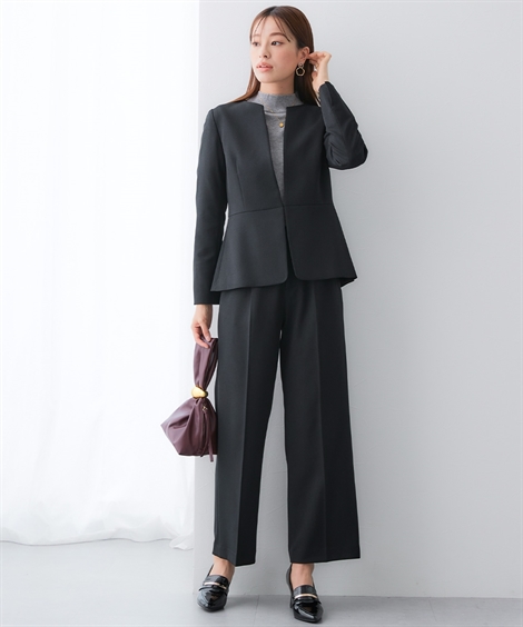 ニッセン（nissen） スーツ レディース ペプラム ジャケット パンツ