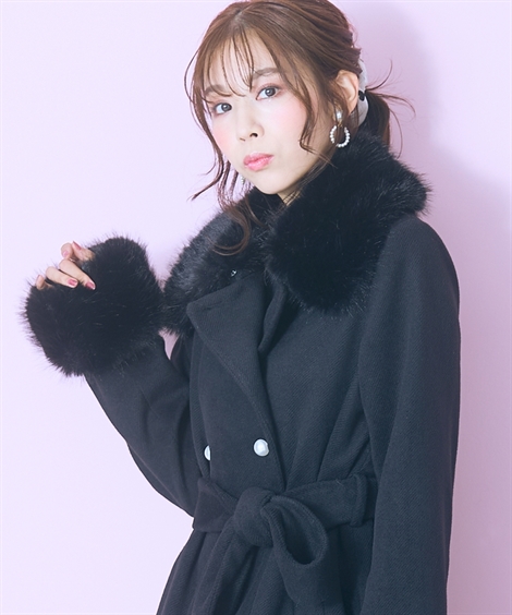 ニッセン（nissen） コート アウター レディース 衿元フェイクファー