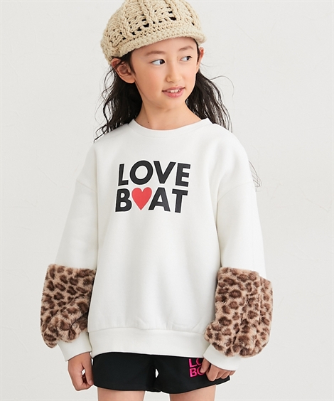 ニッセン（nissen） トレーナー 子供服 キッズ LOVE BOAT 裏起毛袖切替