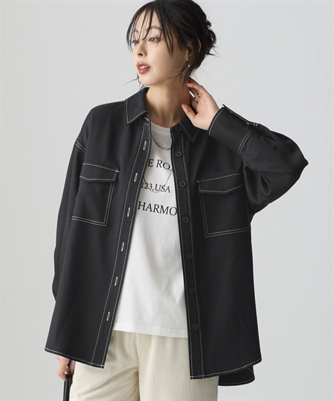 ニッセン（nissen） シャツ ブラウス レディース 美極 配色ステッチ