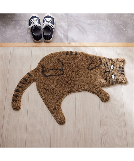 冬猫 ニッセン（nissen） 玄関マット 室内 にゃーにゃー猫 アクセント