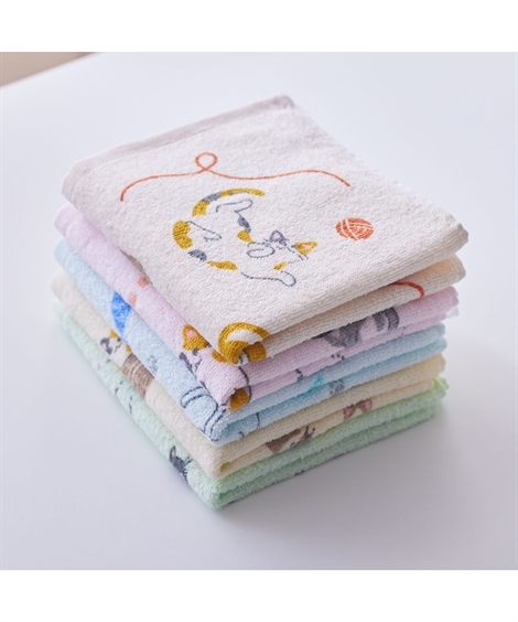 ニッセン（nissen） フェイスタオル にゃんずでいフェイス タオル 5柄
