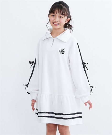 ニッセン（nissen） ワンピース 子供服 キッズ ハーフ ジップ