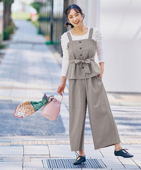 美品 cygne シーニュ セットアップ　ビスチェ パンツ　Annie ニッセン（nissen） ワイドパンツ レディース リボン付ビスチェ