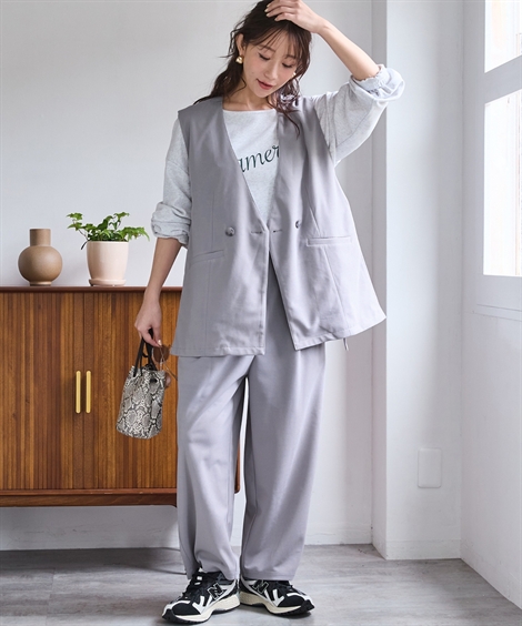 theory luxe 24FW フーデッドロングジレ グレー系 38/M ニッセン（nissen） ベスト レディース セレモニー対応 大容量多