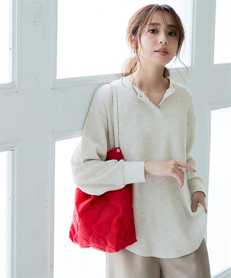 ニッセン（nissen） Tシャツ カットソー レディース ワッフル素材
