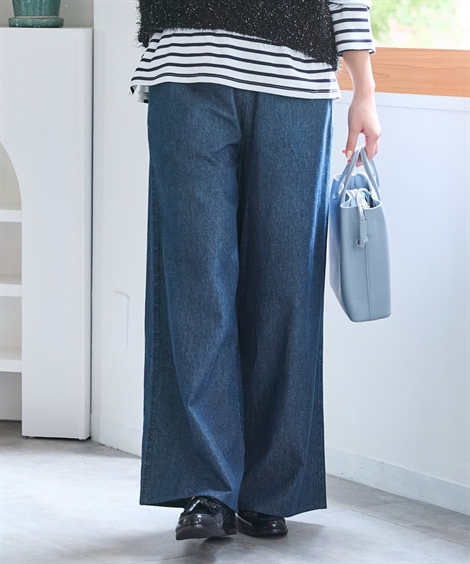 plantation ワイド デニムパンツ　ガウチョパンツ 楽天市場】ガウチョパンツ デニム ワイドパンツ レディース 夏 春夏