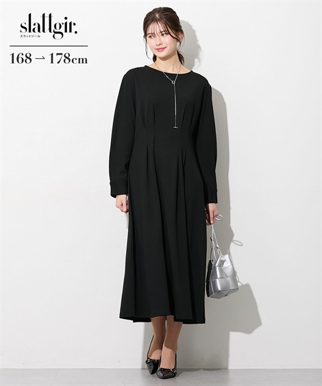 大きいサイズ レディース ロング　トップス　春 秋冬 新品 長袖 JANJAM ケーブル柄ワンピース 大きいサイズ レディース ロング丈 長袖