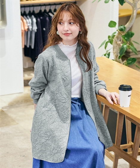 ニッセン（nissen） ジャケット アウター レディース ふくれフラワー