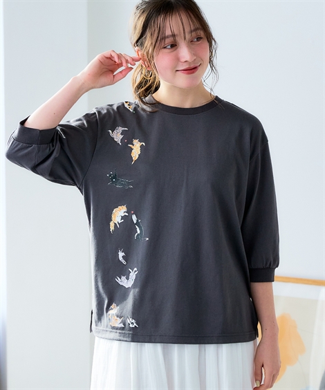 ニッセン（nissen） Tシャツ カットソー レディース ハラミチヨ 猫