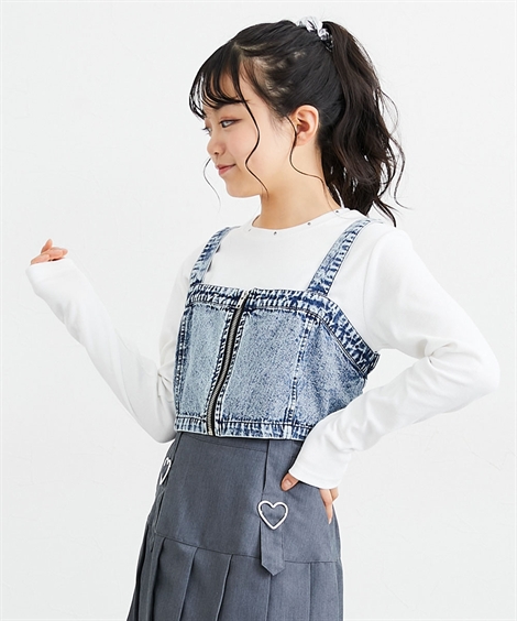 ニッセン(nissen) Tシャツ 子供服 キッズ 2点セット ファスナー使い ニッセン(nissen) Tシャツ 子供服 キッズ 2点セット ファスナー使い