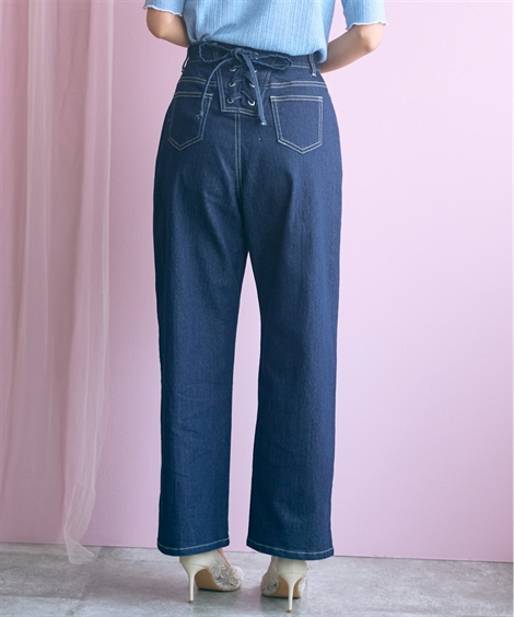 ニッセン（nissen） ストレートパンツ レディース バック 編み上げ