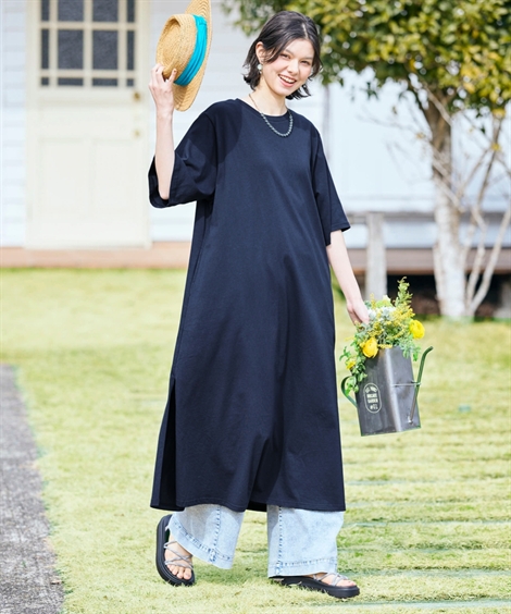 ニッセン（nissen） ワンピース ロング マキシ レディース 綿100％ 汗