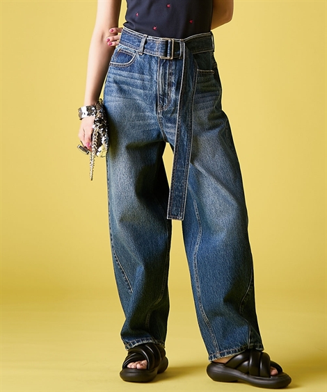 ニッセン（nissen） ワイドパンツ レディース 綿100％ バレルレッグ