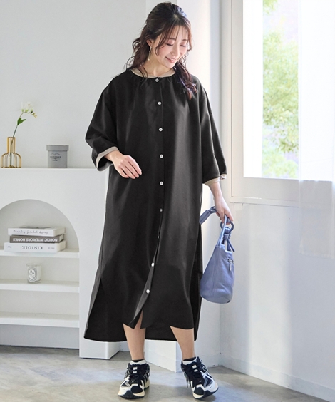 ニッセン（nissen） ワンピース ロング マキシ レディース 麻調