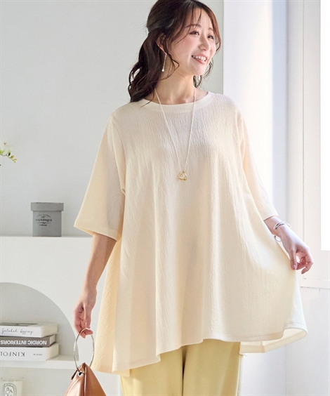 詩仙堂　タムラヒトシ　Aライン　タック　チュニック　ノースリーブ　カットソー She's Closet tシャツ 肩タックノースリーブロング丈Tシャツチュニック