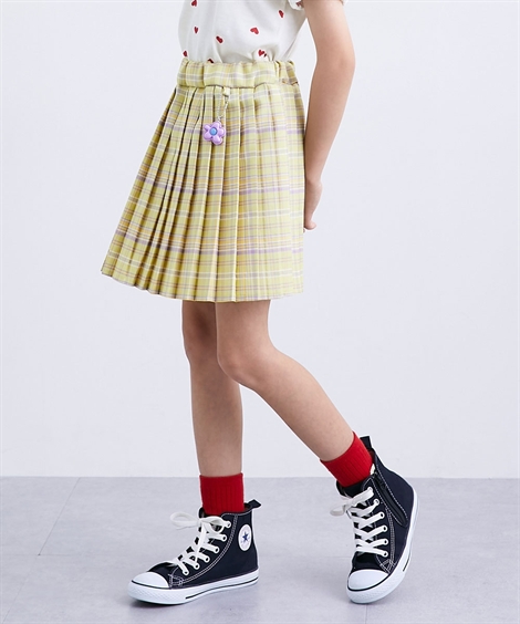 ニッセン（nissen） 子供服 キッズ チャーム付きチェック柄 プリーツ