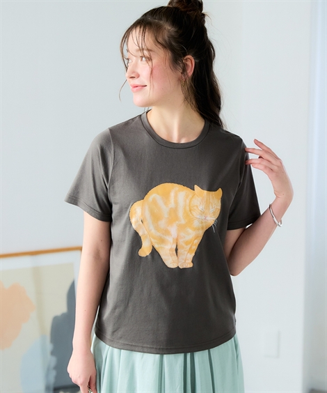 ニッセン（nissen） Tシャツ カットソー レディース オノマイ 猫