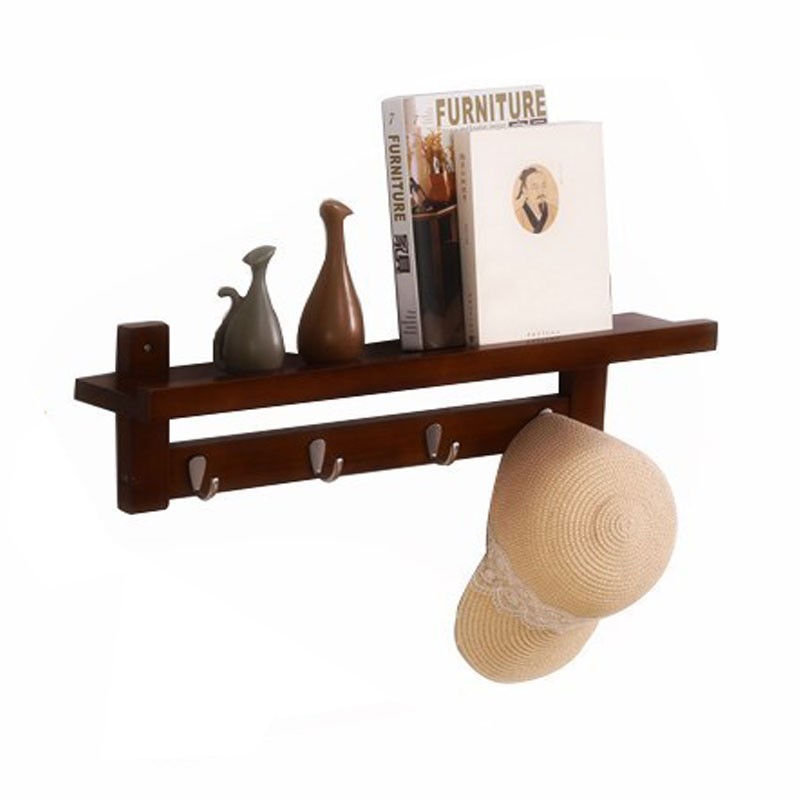 フック付き ウォールシェルフ 壁面棚 壁掛けハンガー 5連ウォール