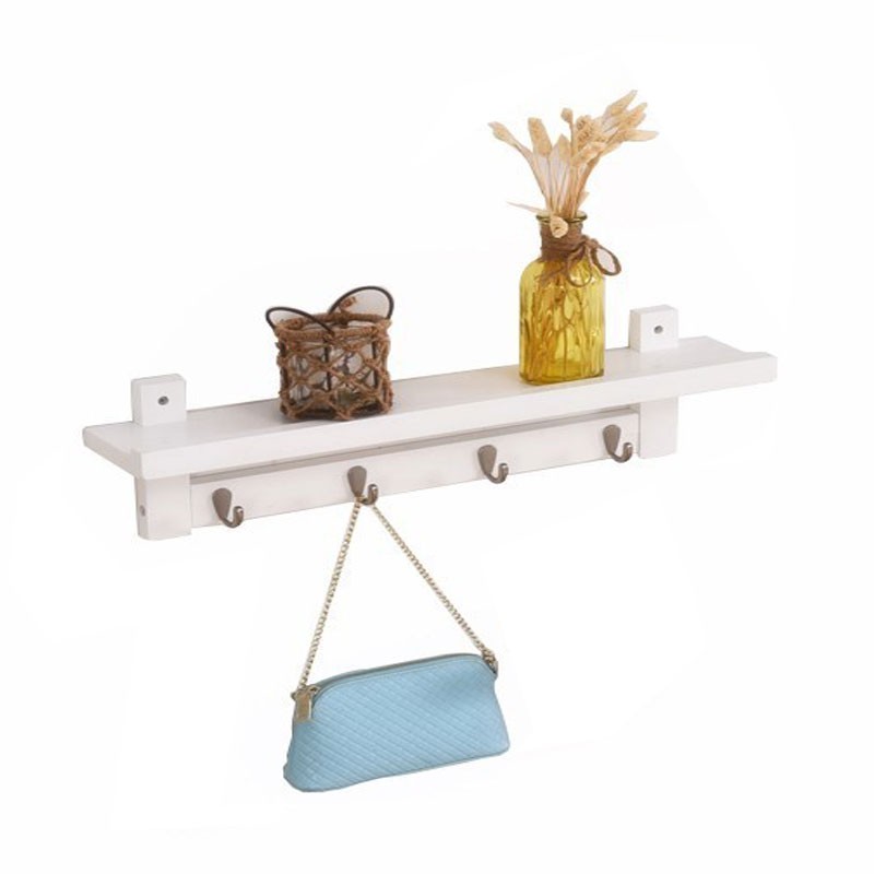 フック付き ウォールシェルフ 壁面棚 壁掛けハンガー 5連ウォール