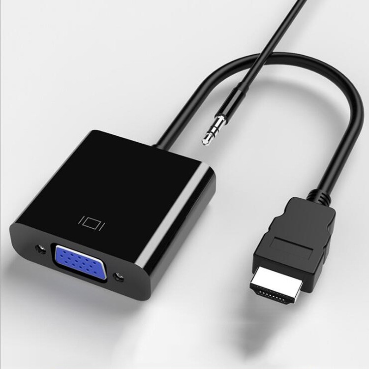 大特価!!】 HDMI to VGA 変換 アダプタ 音声出力あり DSub 15ピン RGB コネクタ 電源不要 ケーブル プラグ 黒 ホワイト選択 
