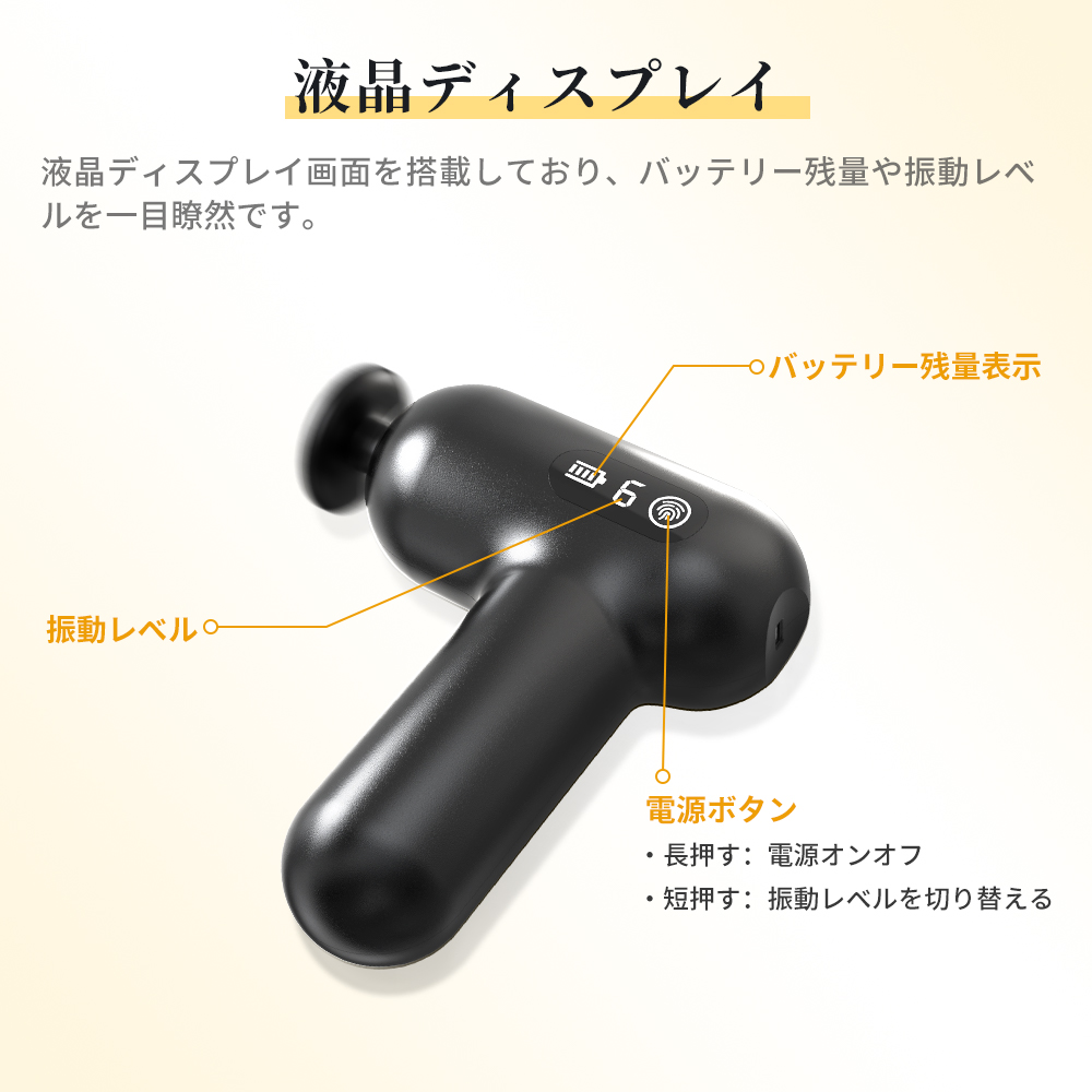マッサージハンディガン MINI 限定1000円OFF】マッサージガン 軽量 筋膜リリースガン ハンディガン