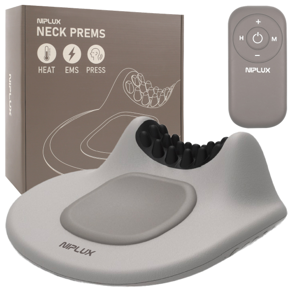 寝ながら首ストレッチ 業界初のEMS首枕 NIPLUX NECK PREMS ネックプレミス 温熱 ネックストレッチャー グッズ まくら 指圧 ツボ押し 父の日 プレゼント ギフト