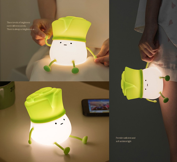 ナイトライト かわいい ネギ ねぎ 葱ライト デスクライト LED ランプ スマホスタンド機能 USB充電式タイマー付き 3段階調光 子供部屋 授乳 |  | 12