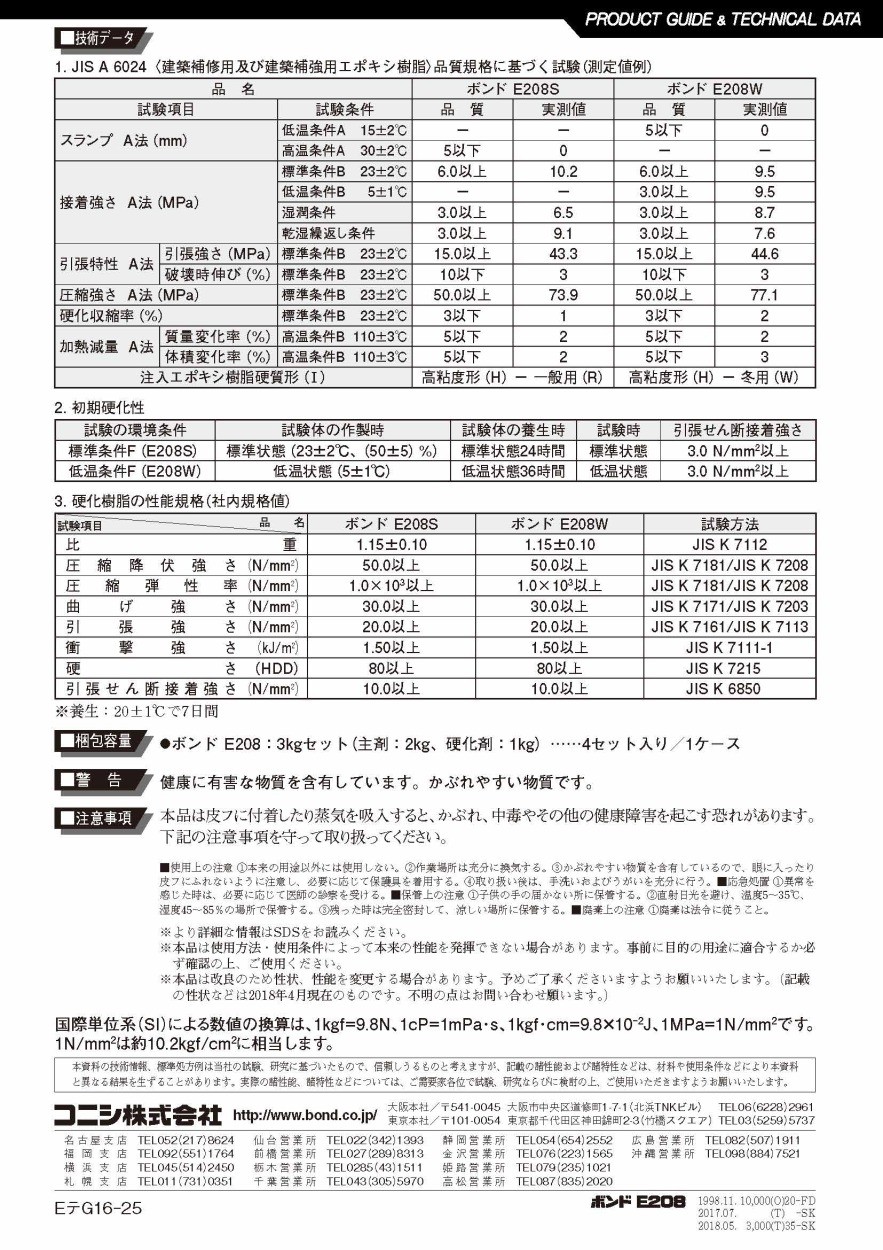 出荷制限中】コニシボンド E208 3kg×4セット : 日曜左官エムケー工芸
