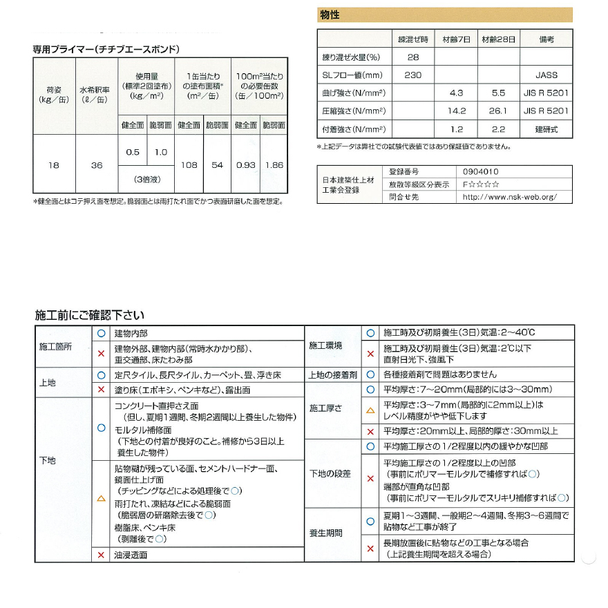 チチブSL（床用）25kg／袋（一般用）秩父コンクリート工業株式会社。