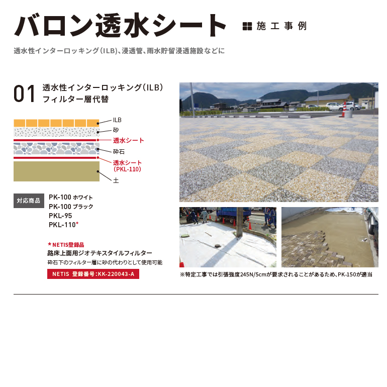 バロン透水シート PKL-200 2m×50m／巻 グレー 小泉製麻株式会社 【個人