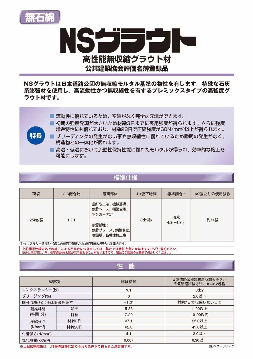 日本化成 NSグラウト 25kg／袋 : nsgurauto25 : 日曜左官エムケー工芸