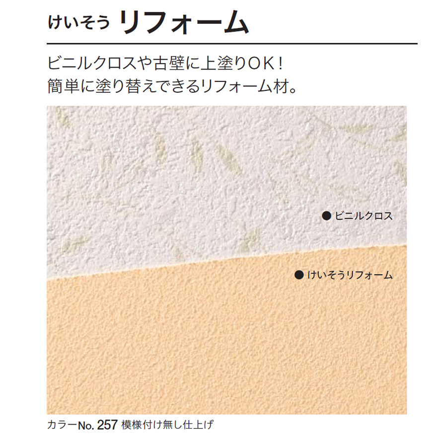 けいそうリフォーム（簡単に塗り壁）3.6kg/袋、四国化成建材。