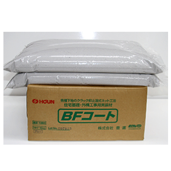 BFコート基礎・外装用は、特殊エマルジョン・特殊長繊維・特殊混和材を組み合わせた半練タイプの美装材です。豊運。