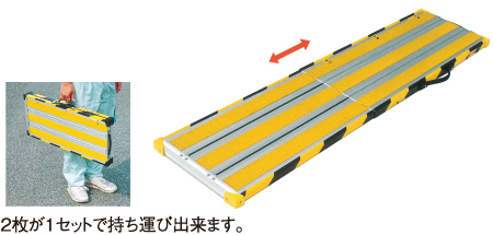 アルミ 伸縮 工事用足場台 足場板 伸縮式踏抜き防止足場板 楽楽ふみ太