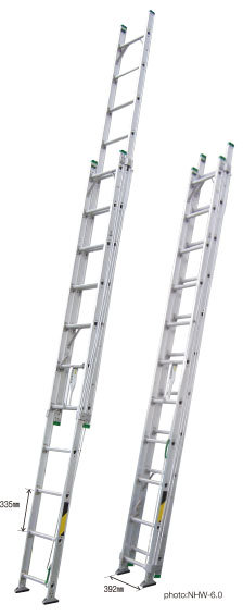 はしご 伸縮 梯子 アルミ製 二連伸縮はしご NHW-60 株式会社ナカオ