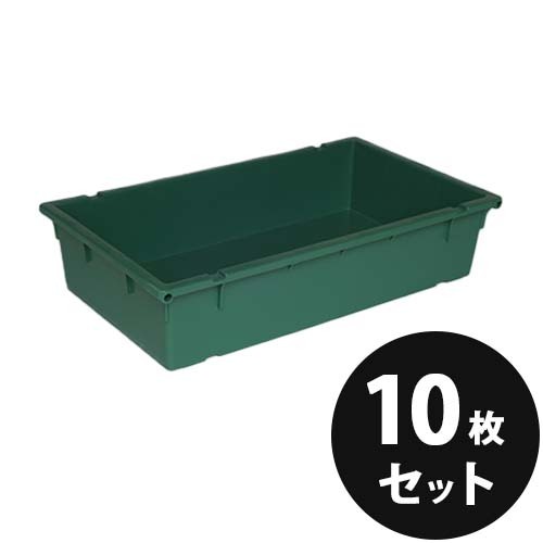 トロ舟 トロ箱 プラ舟25 容量23L 10個／セット グリーン 緑 リス興業