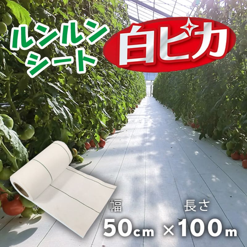 d*2様 けいおん!! リスニングシート 1弾 100枚入り 防草シート ルンルンシート白ピカ 50cm×100m／巻 白 雑草 芝生 DIY 草